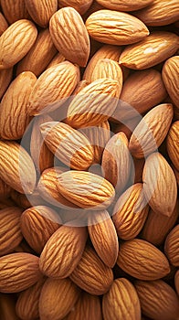 Nutty texture Macro view of almonds, detailed and enticing