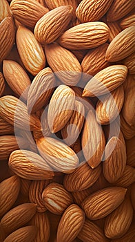 Nutty texture Macro view of almonds, detailed and enticing