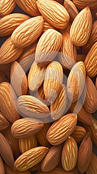 Nutty texture Macro view of almonds, detailed and enticing