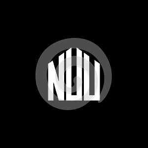 NUU letter logo design on BLACK background. NUU creative initials letter logo concept. NUU letter design photo