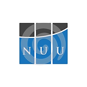 NUU letter logo design on WHITE background. NUU creative initials letter logo concept. NUU letter design.NUU letter logo design on photo