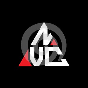 NVC triangle letter logo design with triangle shape. NVC triangle logo design monogram. NVC triangle vector logo template with red