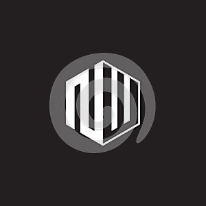 NW Logo monogram hexagon with black background negative space style photo