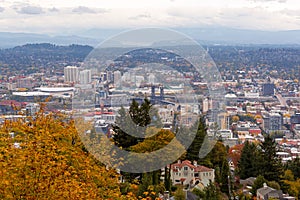 NW and NE Portland Cityscape during Fall Season