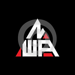 NWA triangle letter logo design with triangle shape. NWA triangle logo design monogram. NWA triangle vector logo template with red