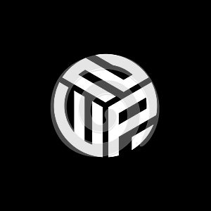 NWP letter logo design on black background. NWP creative initials letter logo concept. NWP letter design