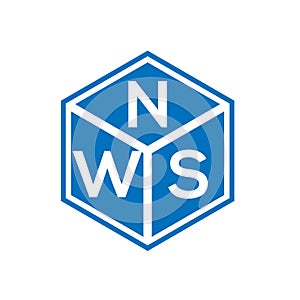 NWS letter logo design on black background. NWS creative initials letter logo concept. NWS letter design