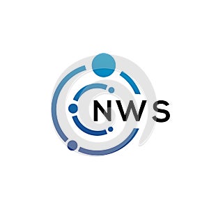 NWS letter technology logo design on white background. NWS creative initials letter IT logo concept. NWS letter design