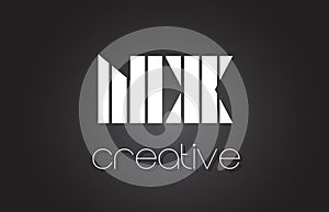 NX N X Letter Logo Design With White and Black Lines. photo