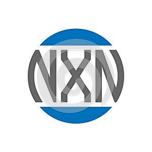 NXN letter logo design on white background. NXN creative initials circle logo concept. NXN letter design