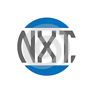 NXT letter logo design on white background. NXT creative initials circle logo concept. NXT letter design