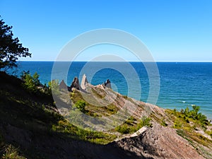 NY Chimney Bluff State Park cliffs on Lake Ontario