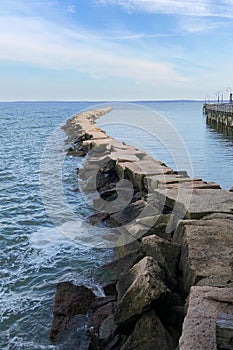 Empty pier in Rye, New York