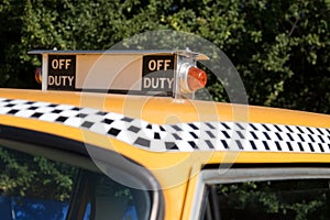 NY Taxi Off Duty Sign