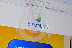 Homepage of eletrobras website on the display of PC, url - eletrobras.com