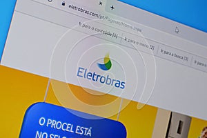 Homepage of eletrobras website on the display of PC, url - eletrobras.com