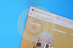 Homepage of eyeem website on the display of PC, url - eyeem.com