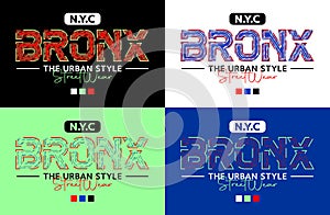 NYC Bronx design typography printed t shirt vector illustration