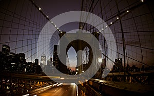 NYC Brooklyn bridge at night