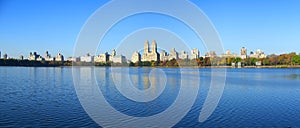 NYC Central Park reservoir panoramic view