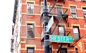 NYC Chinatown Hester Street Sign Lower East Side Manhattan Tenement Apartment Old Neighborhood Retro Style