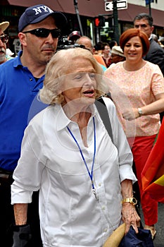 NYC: Edie Windsor and Christine Quinn at 2013 Gay Pride Parade