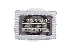 NYC February 2, 2024 Abercrombie and Fitch established 1892 trademark clothing tag label American lifestyle retailer that focuses