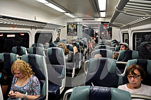 NYC: LIRR Commuter Train with Passengers