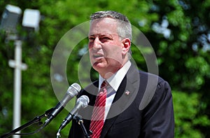 NYC: Mayor Bill DeBlasio Speaking at Memorial Day Ceremonies