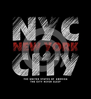 NYC New York City design typography, Grunge background vector design text illustration, sign, t shirt graphics, print