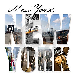 NYC New York City Graphic Montage