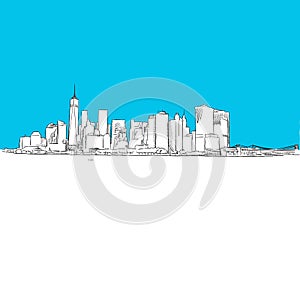 NYC panorama, Blue Series photo
