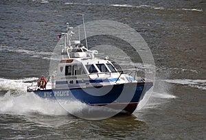 NYC: Police Boat on East River