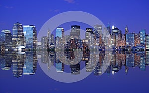 NYC skyline and reflection photo