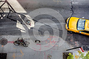 NYC street above view