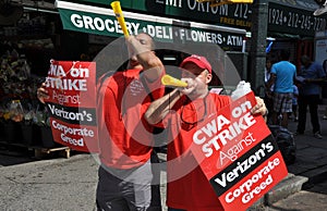 NYC: Striking Verizon Telephone Workers