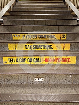 NYC Subway Safety, Security, If You See Something, Say Something, New York City, NY, USA
