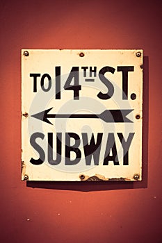 NYC Subway sign to 14th Street