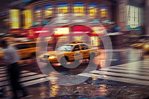 NYC taxi blur
