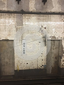 NYC underground subway tunnel doors and tracks