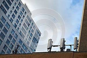 NYC urban rooftop mobile cell towers