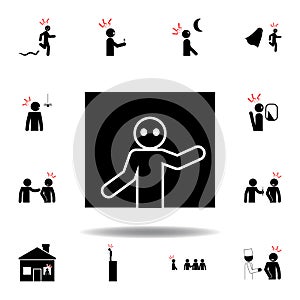 nyctophobia, dark, fear icon on white background. Can be used for web, logo, mobile app, UI, UX