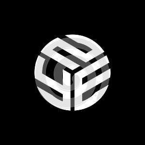 NYE letter logo design on black background. NYE creative initials letter logo concept. NYE letter design photo
