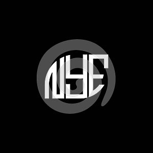 NYE letter logo design on black background. NYE creative initials letter logo concept. NYE letter design.NYE letter logo design on photo