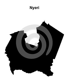Nyeri outline map