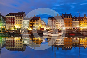 Nyhavn in Copenhagen, Denmark.