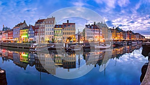 Nyhavn in Copenhagen, Denmark.