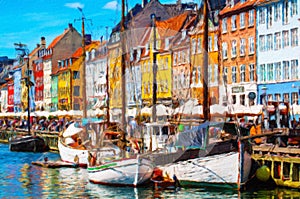 Nyhavn district is one of the most famous landmark in Copenhagen