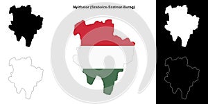 Nyirbator outline map photo