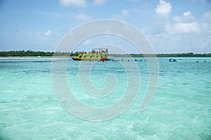 Nylon Pool south of Buccoo Reef in the Caribean sea on Tobago